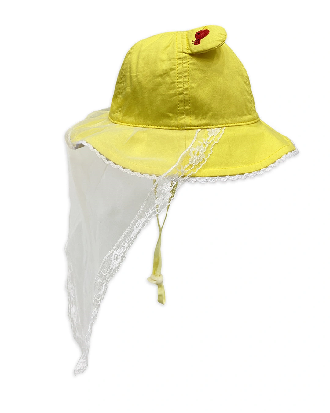 Nón vành cho bé gái Duy Ngọc thêu gấu, mây và ngôi sao màu vàng 2