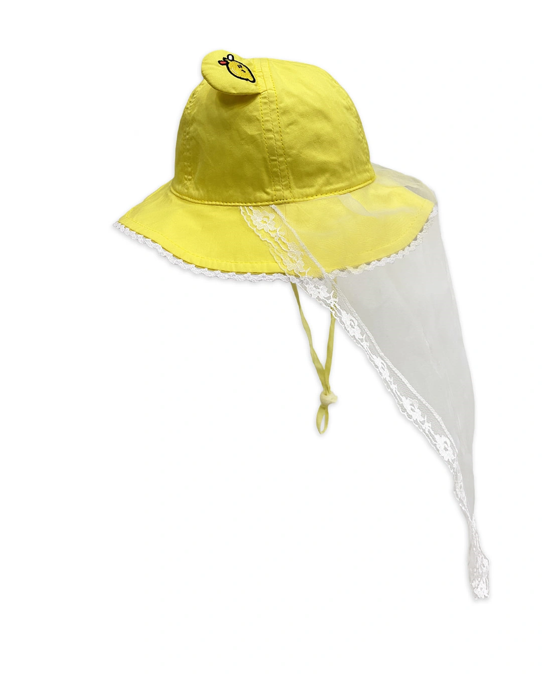 Nón vành cho bé gái Duy Ngọc thêu gấu, mây và ngôi sao màu vàng 3