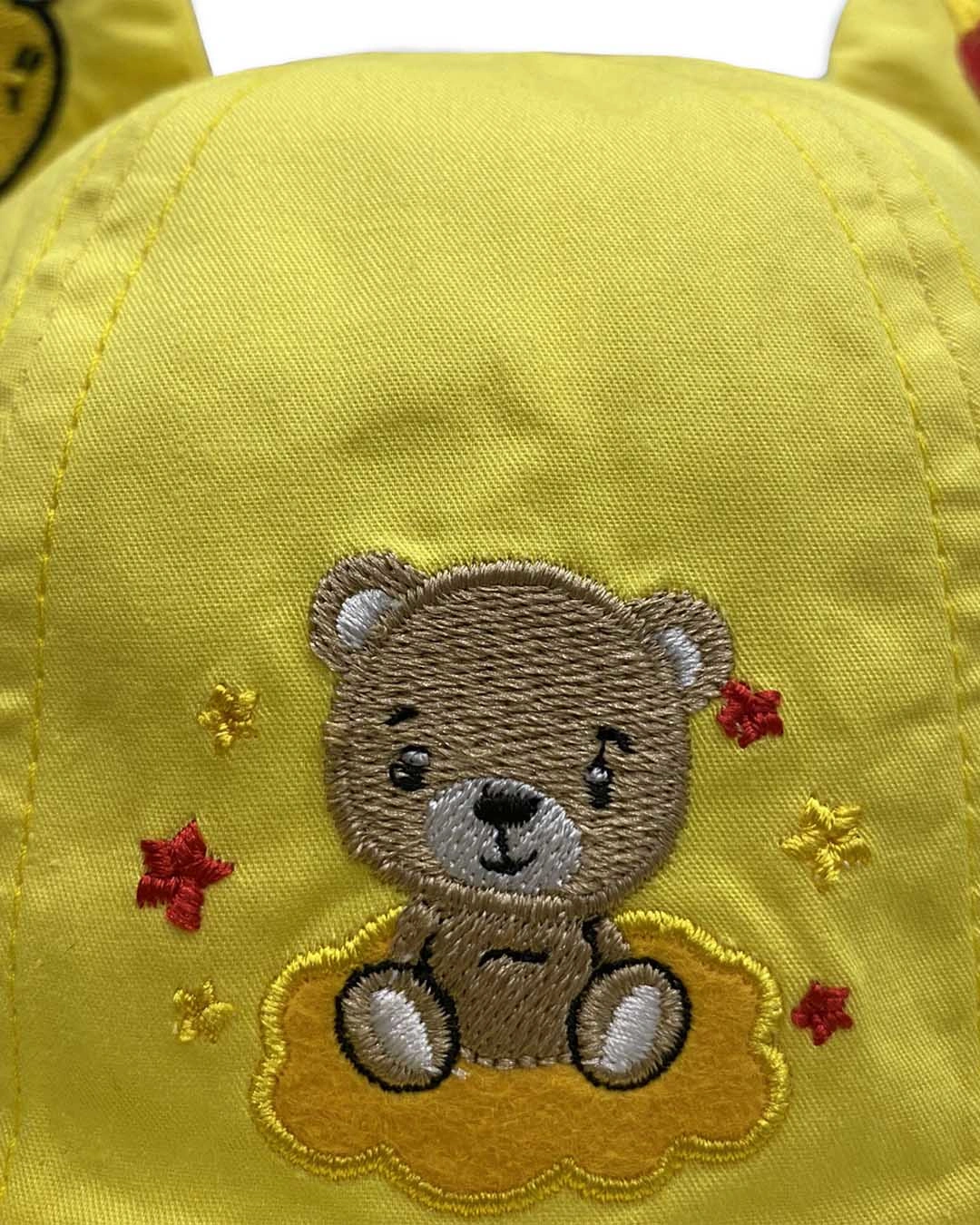 Nón vành cho bé gái Duy Ngọc thêu gấu, mây và ngôi sao màu vàng 5