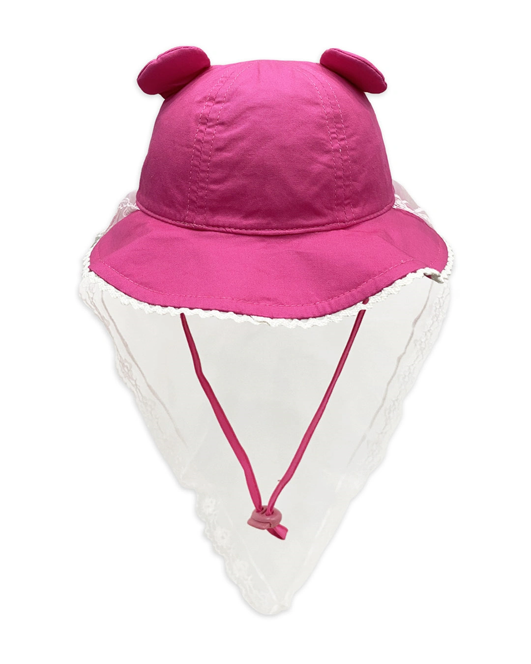 Nón vành cho bé gái Duy Ngọc thêu gấu, mây và ngôi sao màu hồng 4