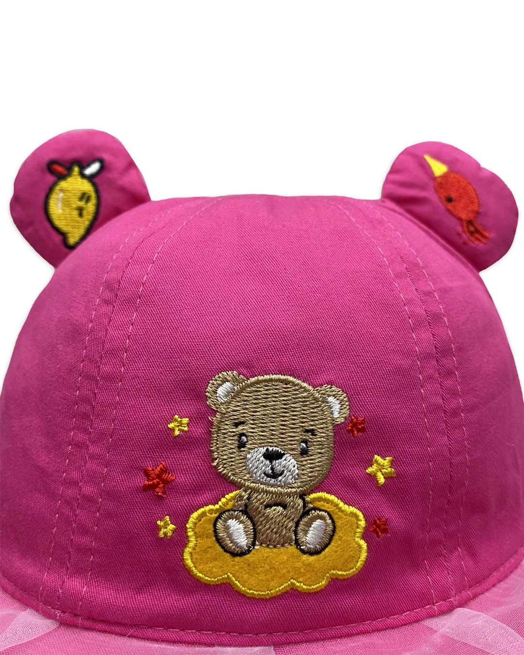 Nón vành cho bé gái Duy Ngọc thêu gấu, mây và ngôi sao màu hồng 5