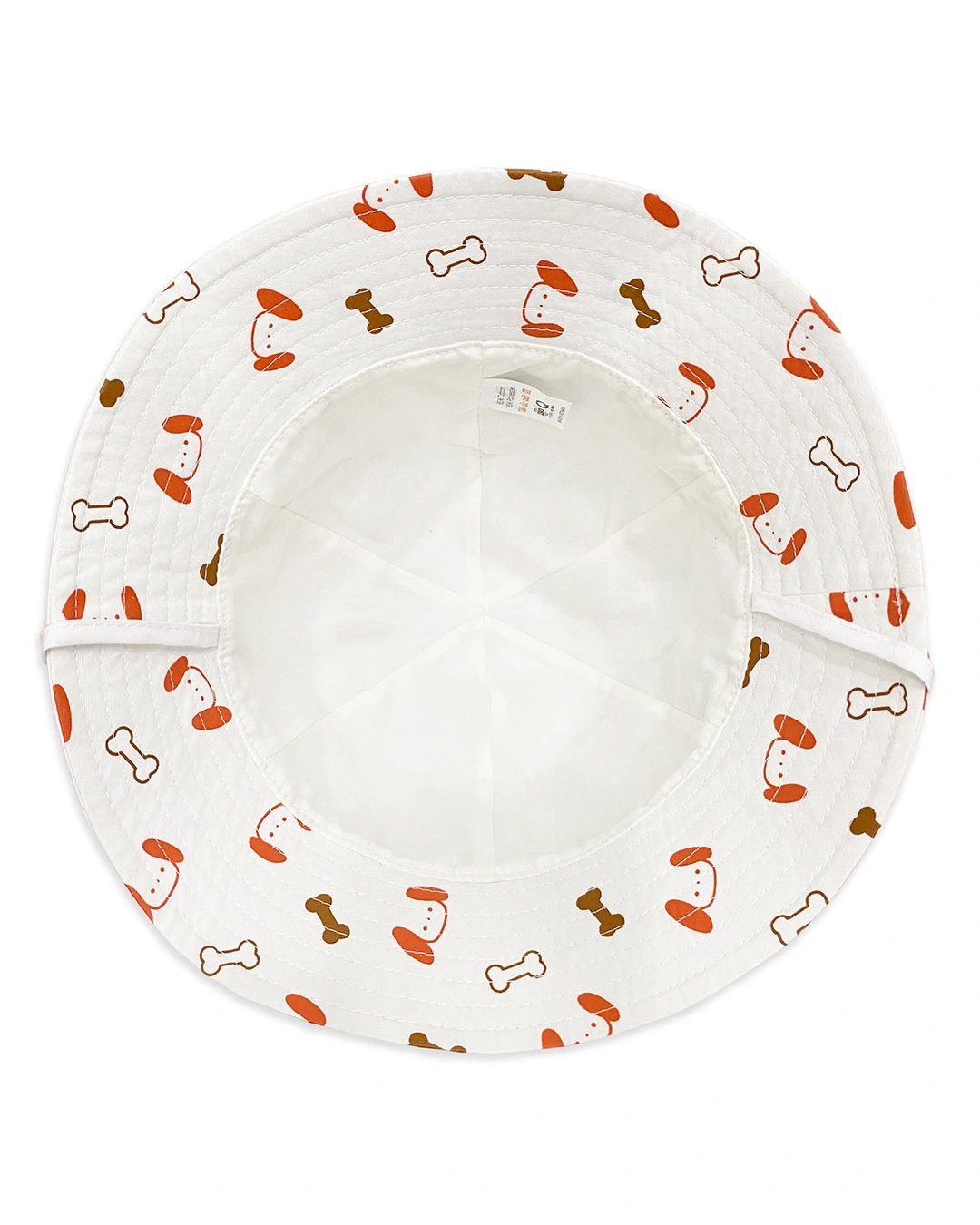 Nón vành cho bé Duy Ngọc in cún và xương màu trắng 6