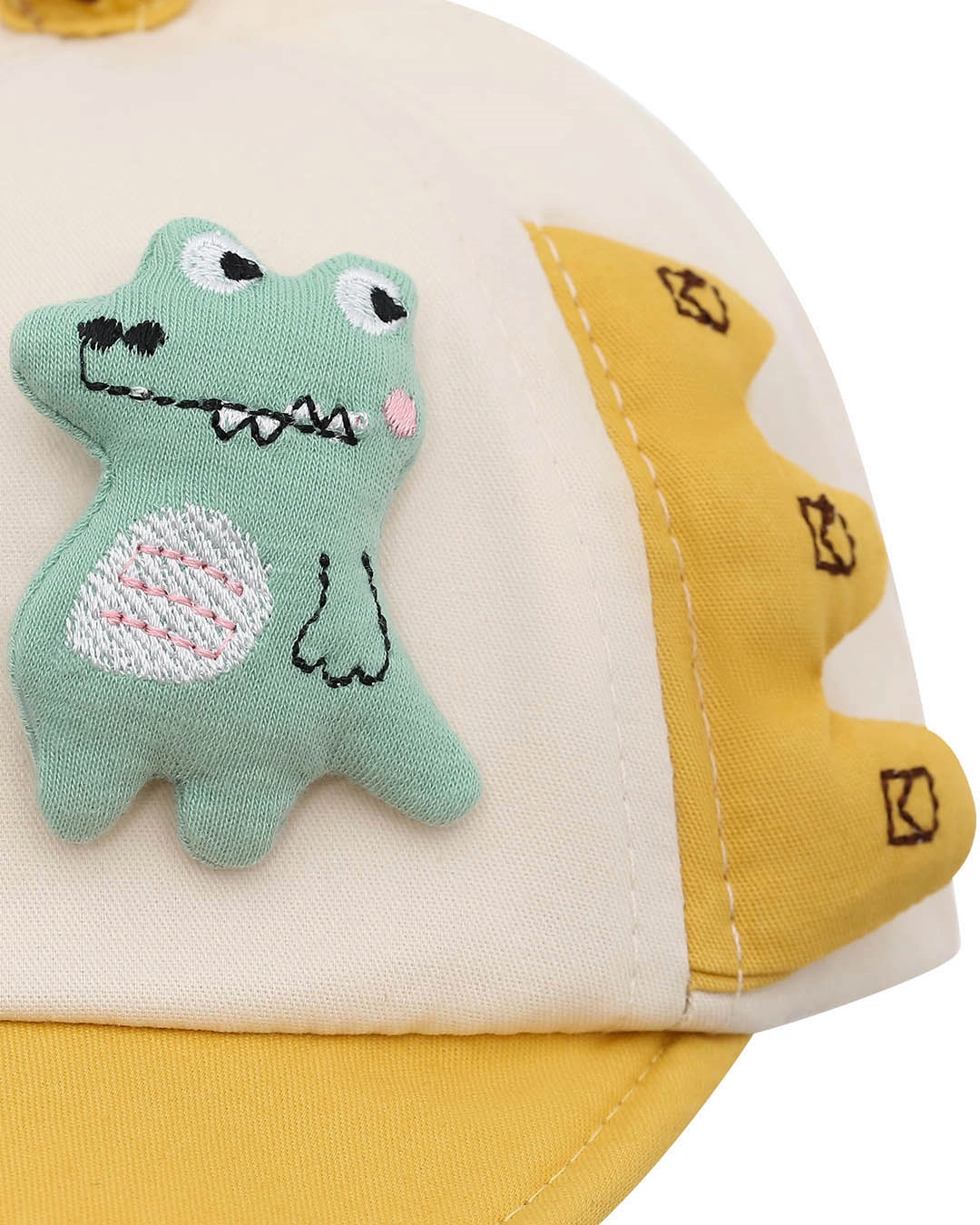 Nón kết cho bé TOP KIDS thêu khủng long màu da - vàng 5