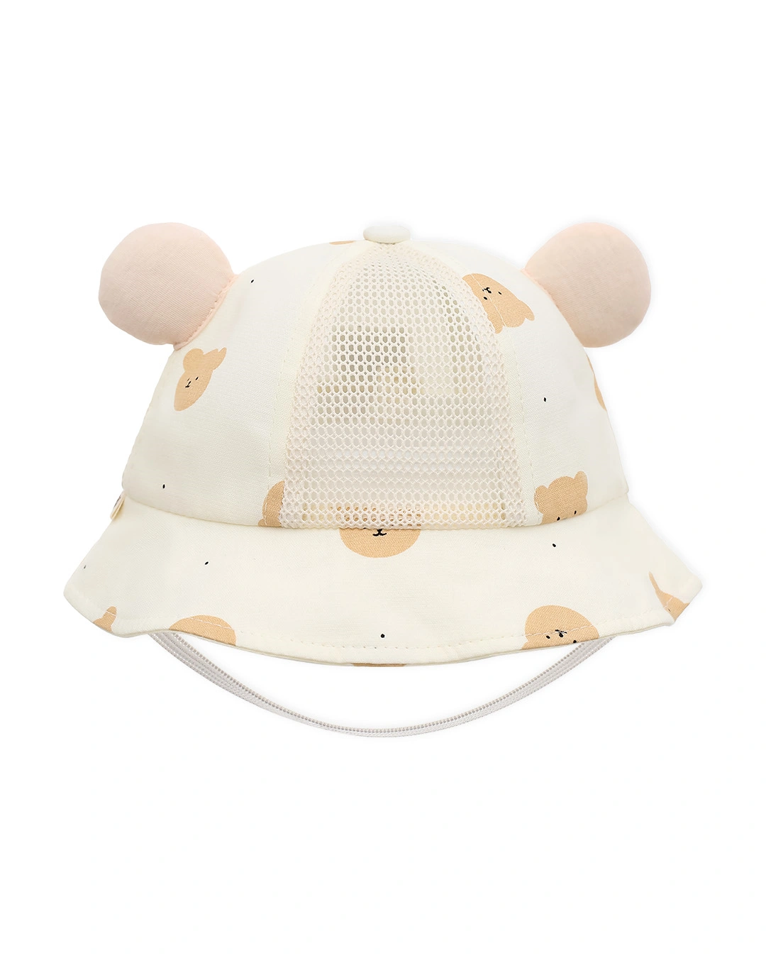 Nón vành cho bé TOP KIDS thêu gấu nâu màu da 4