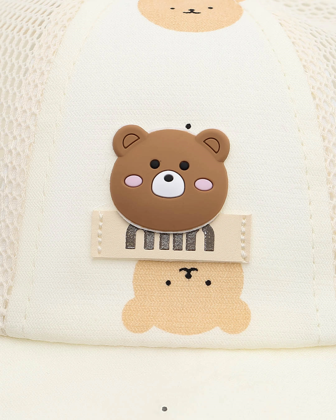 Nón vành cho bé TOP KIDS thêu gấu nâu màu da 5
