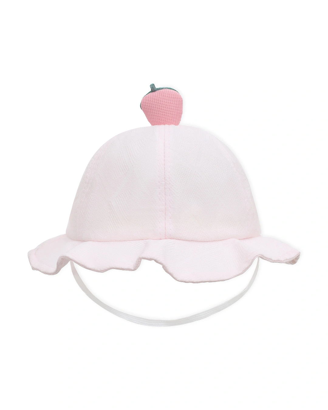 Nón vành cho bé gái TOP KIDS thêu trái dâu màu hồng 4