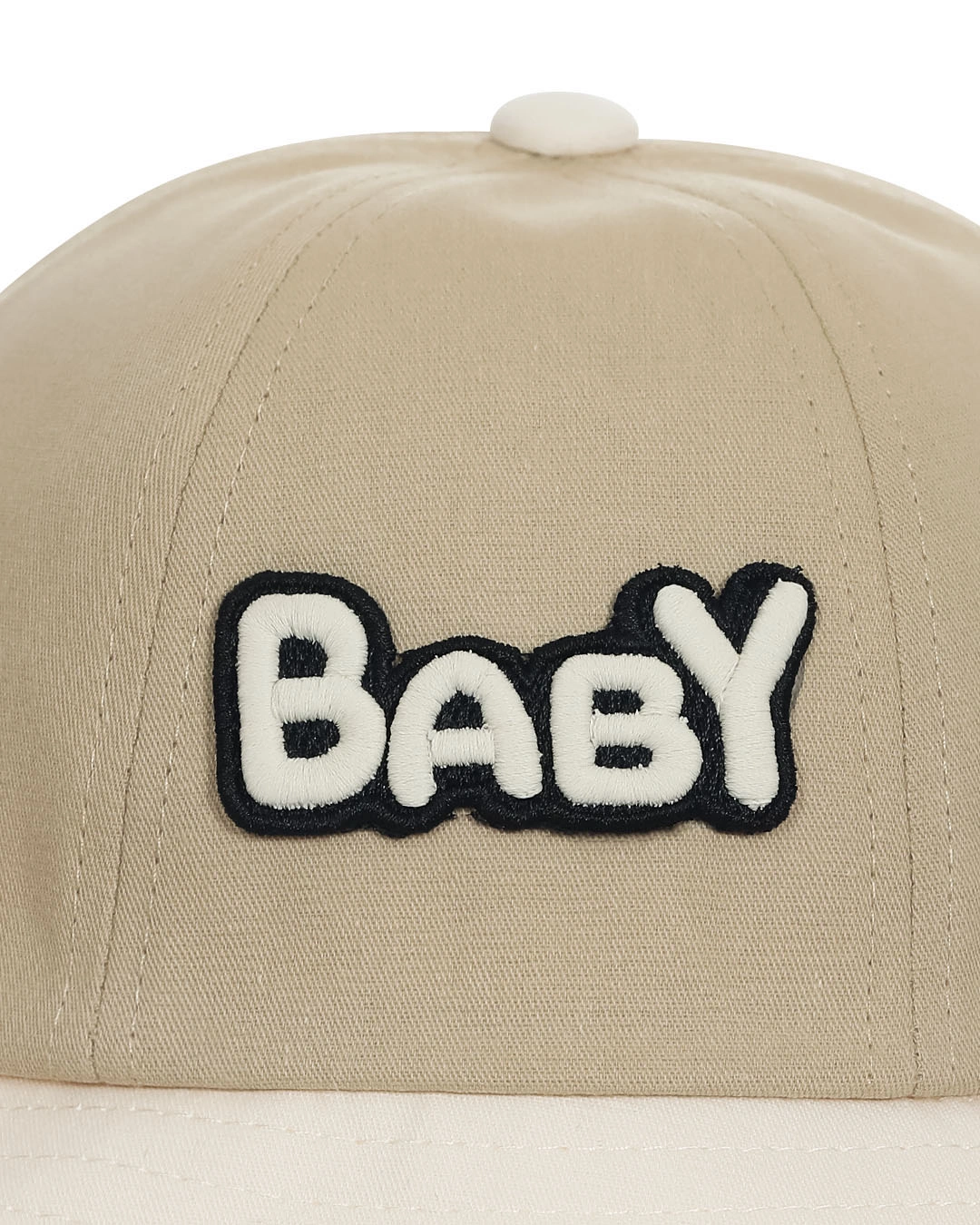 Nón vành cho bé TOP KIDS thêu baby màu da - nâu đậm 12