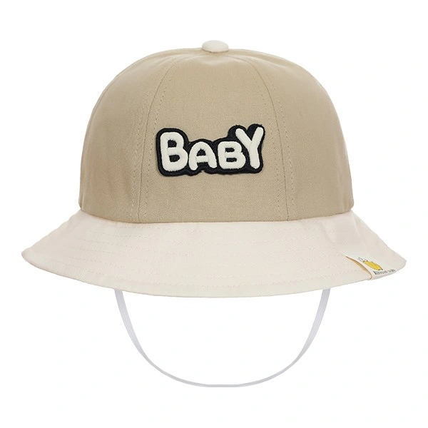 Nón vành cho bé TOP KIDS thêu baby màu da - nâu đậm 8