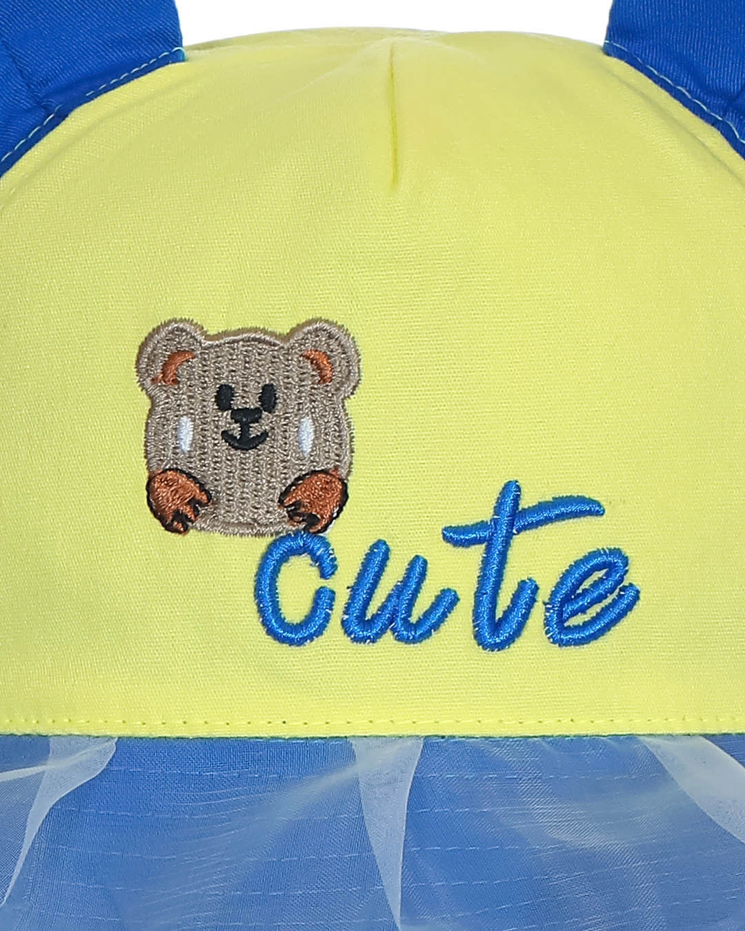Nón vành cho bé Duy Ngọc thêu gấu cute màu vàng - xanh dương 5