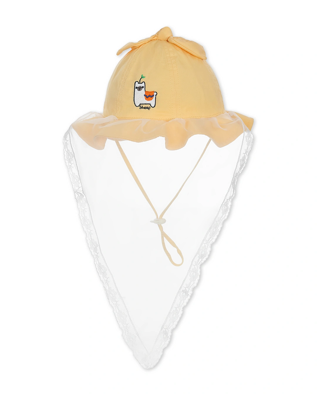 Nón vành cho bé gái Duy Ngọc thêu cừu màu hồng 8