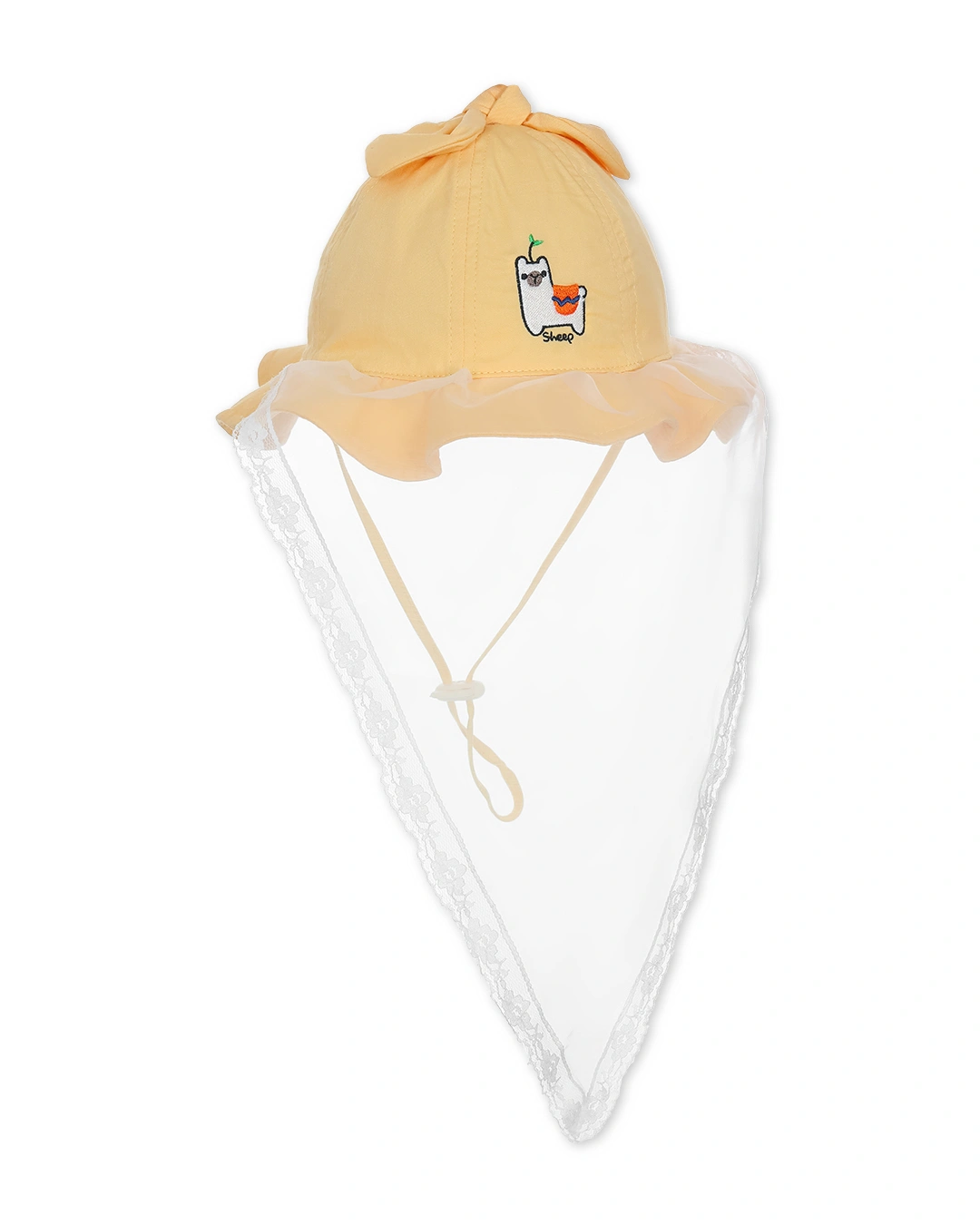 Nón vành cho bé gái Duy Ngọc thêu cừu màu hồng 9