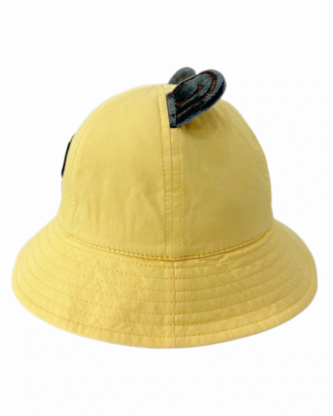 Nón vành cho bé Duy Ngọc thêu gấu đen màu vàng 2