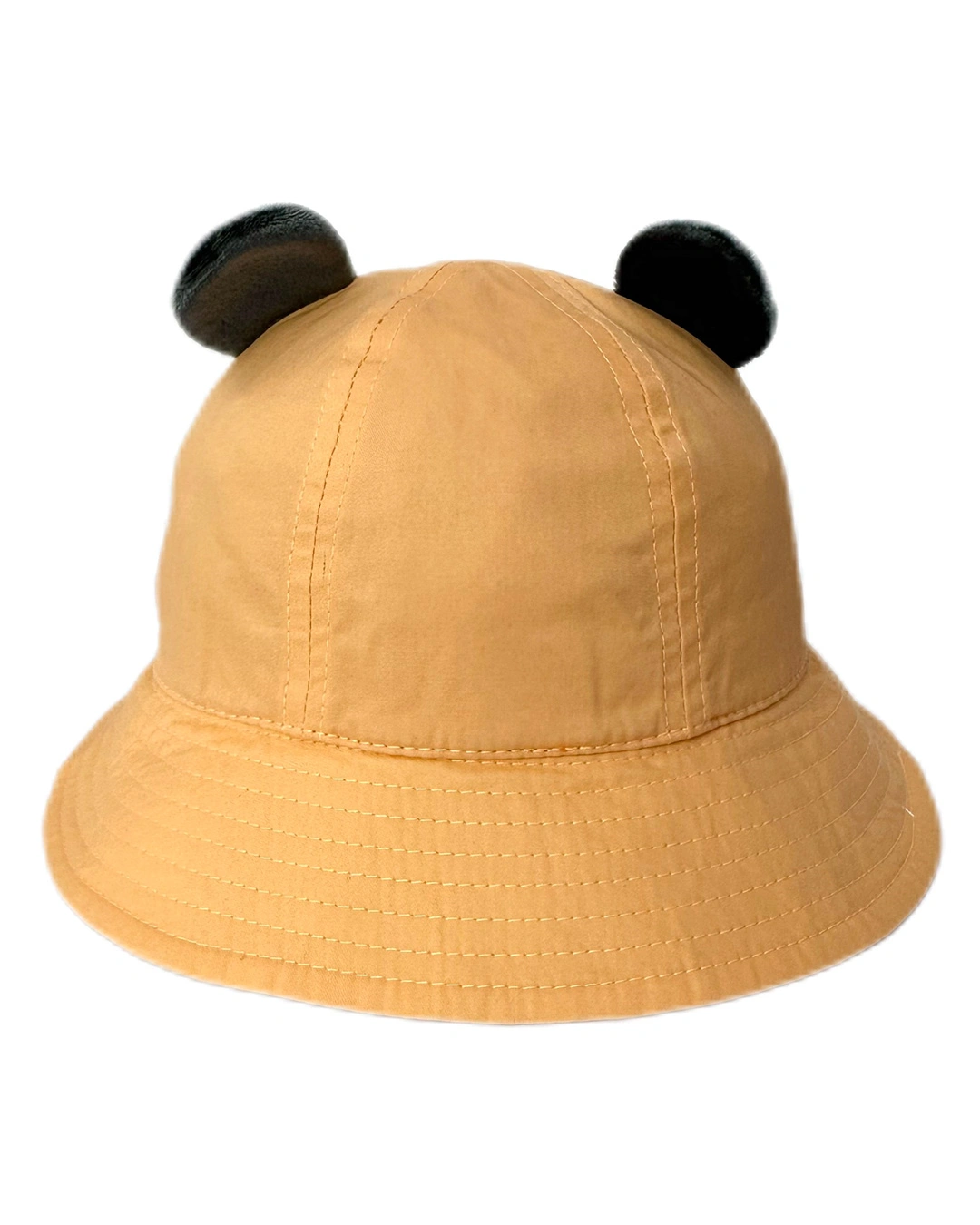 Nón vành cho bé Duy Ngọc thêu gấu đen màu vàng 13