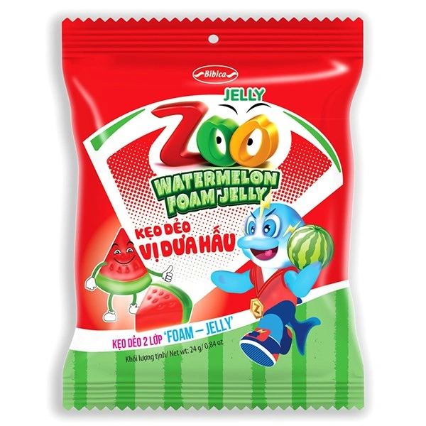 Kẹo dẻo Bibica Zoo hương dưa hấu gói 24g (từ 3 tuổi) 1