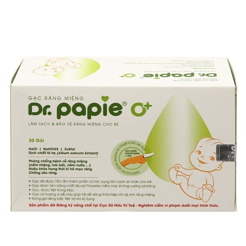 Combo 2 gạc răng miệng cho bé Dr.Papie hộp 30 gói (từ 0 tháng) 11