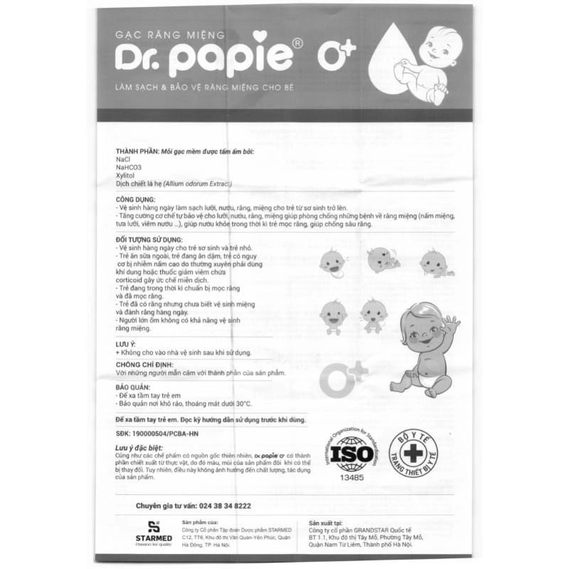 Combo 2 gạc răng miệng cho bé Dr.Papie hộp 30 gói (từ 0 tháng) 18