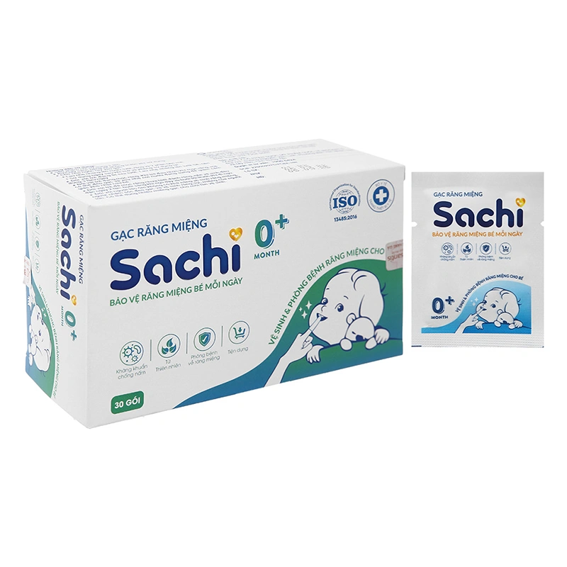 Gạc răng miệng cho bé Sachi hộp 30 gói (từ 0 tháng) 2