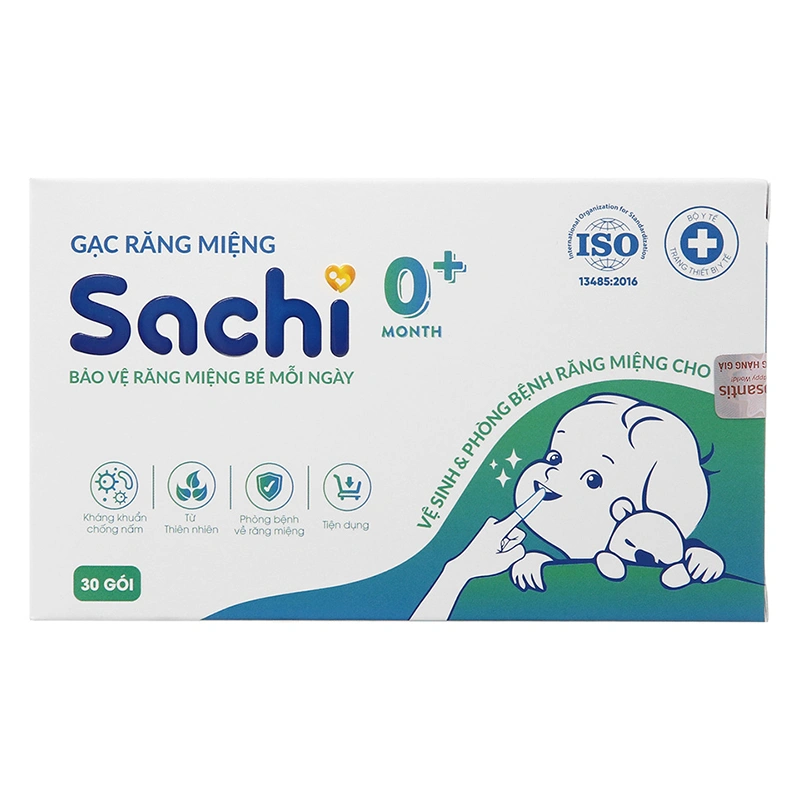 Gạc răng miệng cho bé Sachi hộp 30 gói (từ 0 tháng) 3