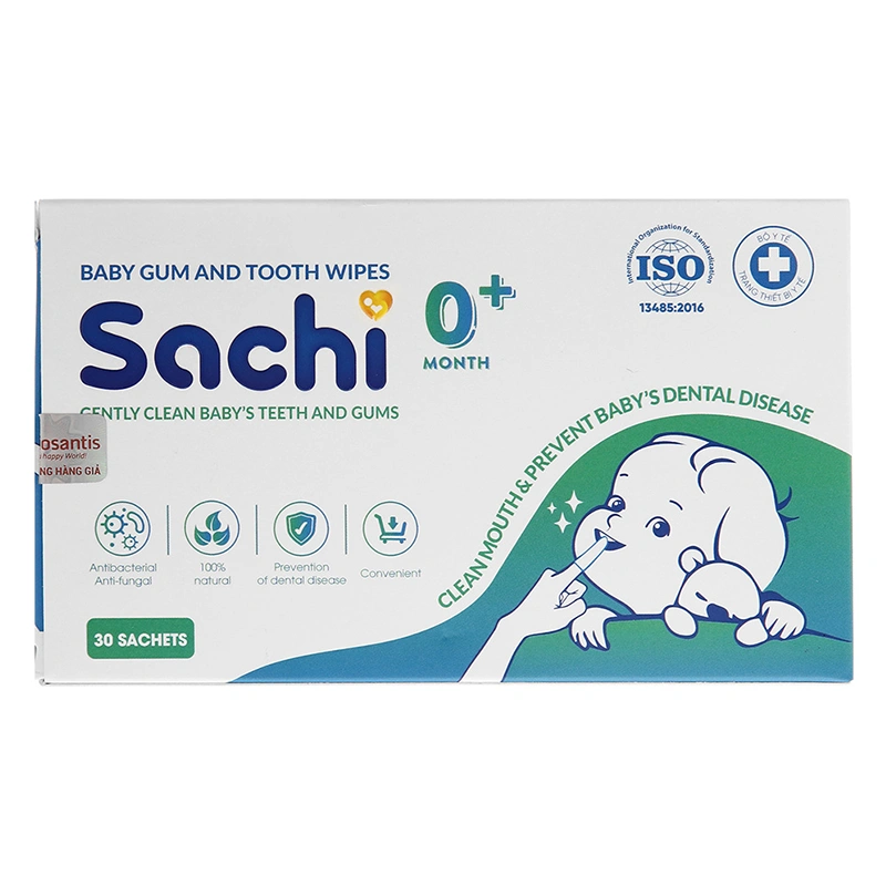 Gạc răng miệng cho bé Sachi hộp 30 gói (từ 0 tháng) 4