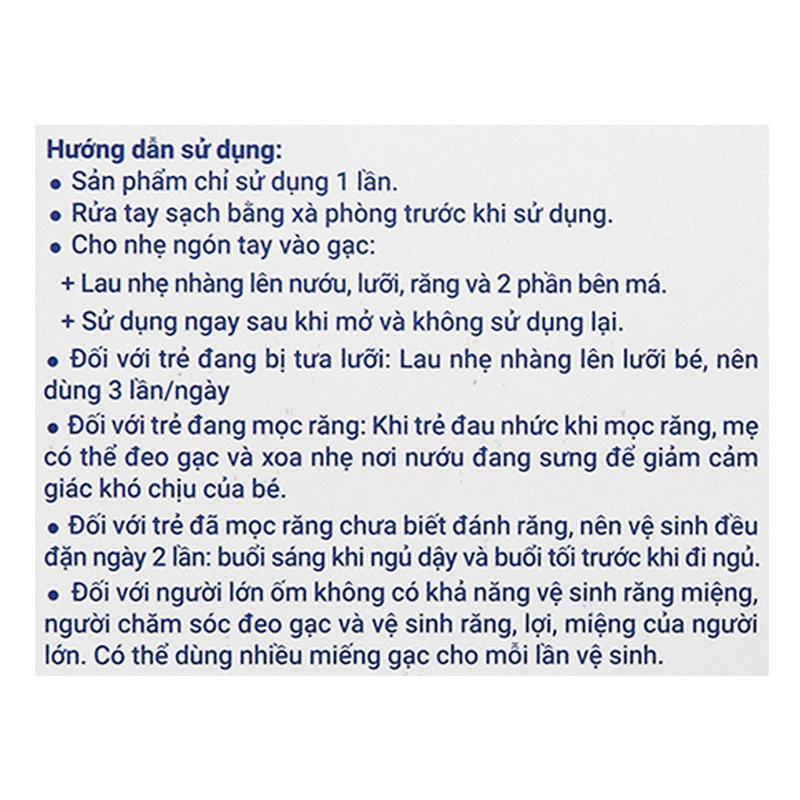 Gạc răng miệng cho bé Sachi hộp 30 gói (từ 0 tháng) 7