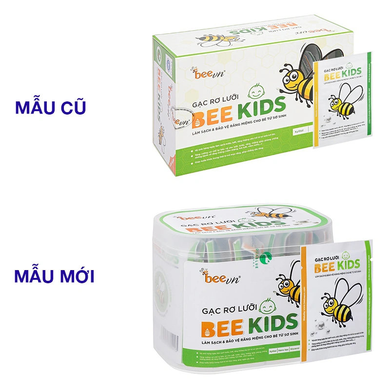 Gạc rơ lưỡi cho bé Bee Kids hộp 36 gói (từ 0 tháng) 2