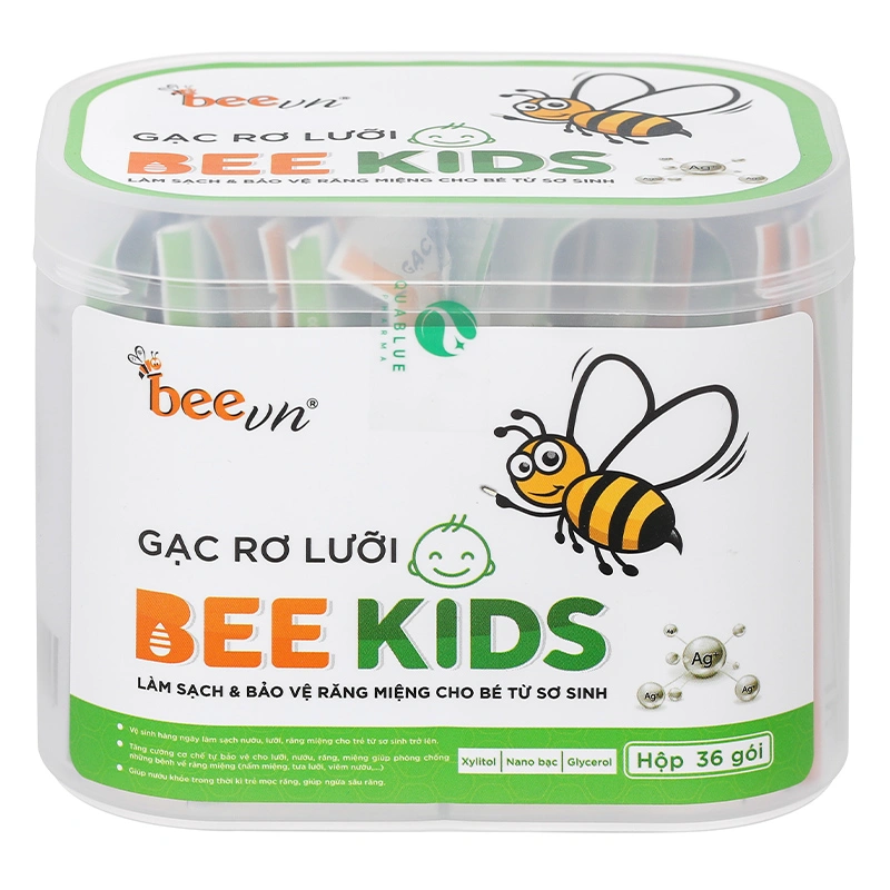 Gạc rơ lưỡi cho bé Bee Kids hộp 36 gói (từ 0 tháng) 3