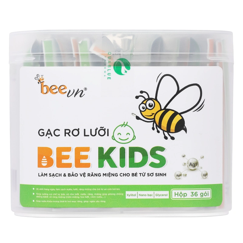 Gạc rơ lưỡi cho bé Bee Kids hộp 36 gói (từ 0 tháng) 4