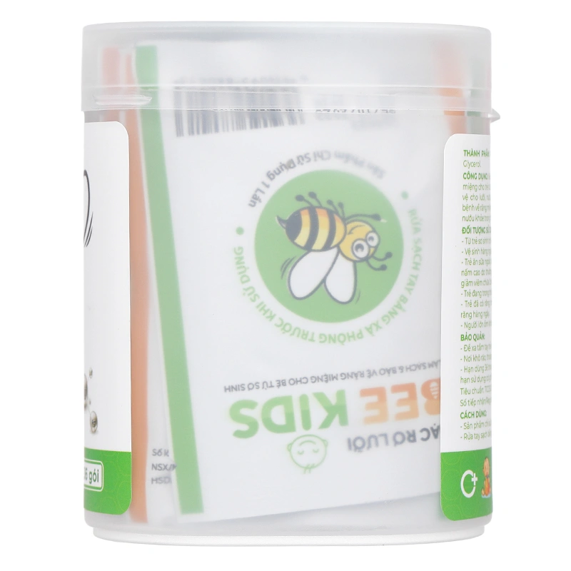 Gạc rơ lưỡi cho bé Bee Kids hộp 36 gói (từ 0 tháng) 6