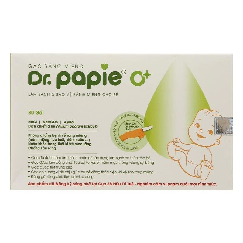 Combo 2 gạc răng miệng cho bé Dr.Papie hộp 30 gói (từ 0 tháng) 3
