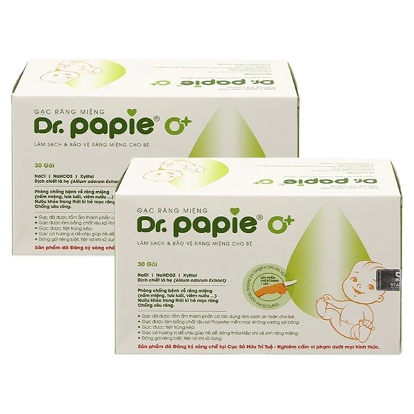 Combo 2 hộp 30 gói gạc răng miệng Dr.Papie