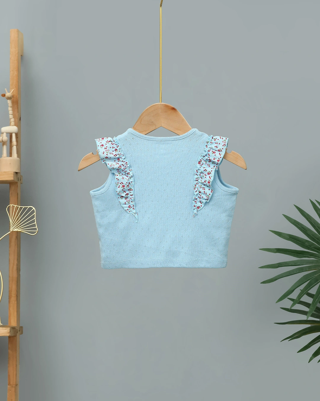 Bộ sát nách bé gái Lullaby NH286V màu xanh dương 3