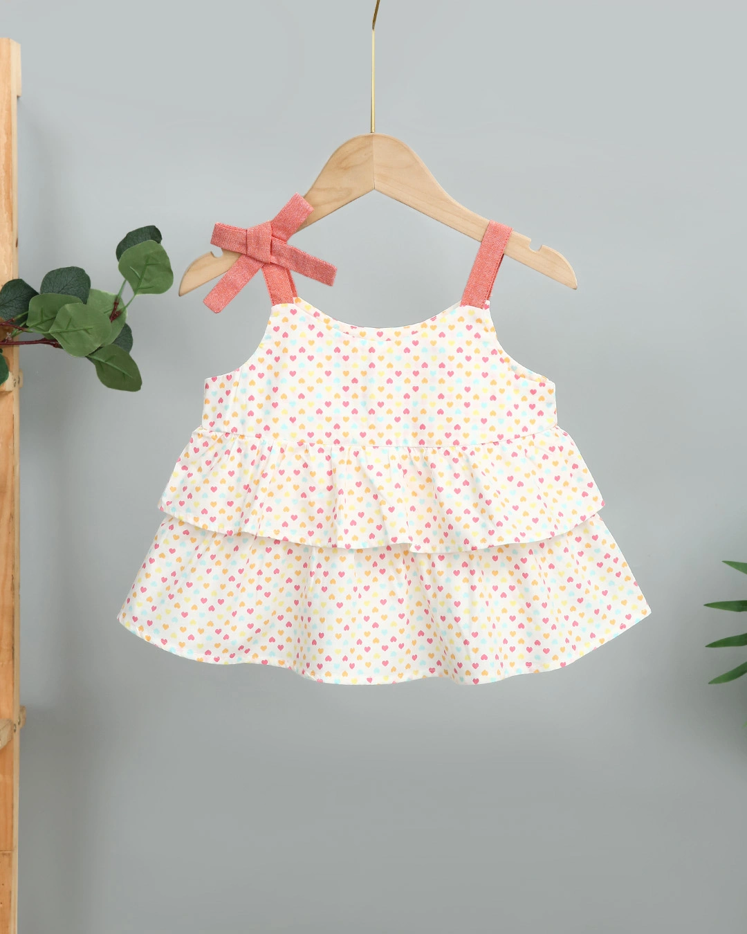 Bộ sát nách bé gái Lullaby NH287V màu trắng - cam 2