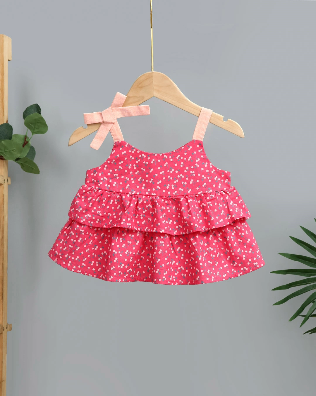 Bộ sát nách bé gái Lullaby NH287V màu hồng - cam 2