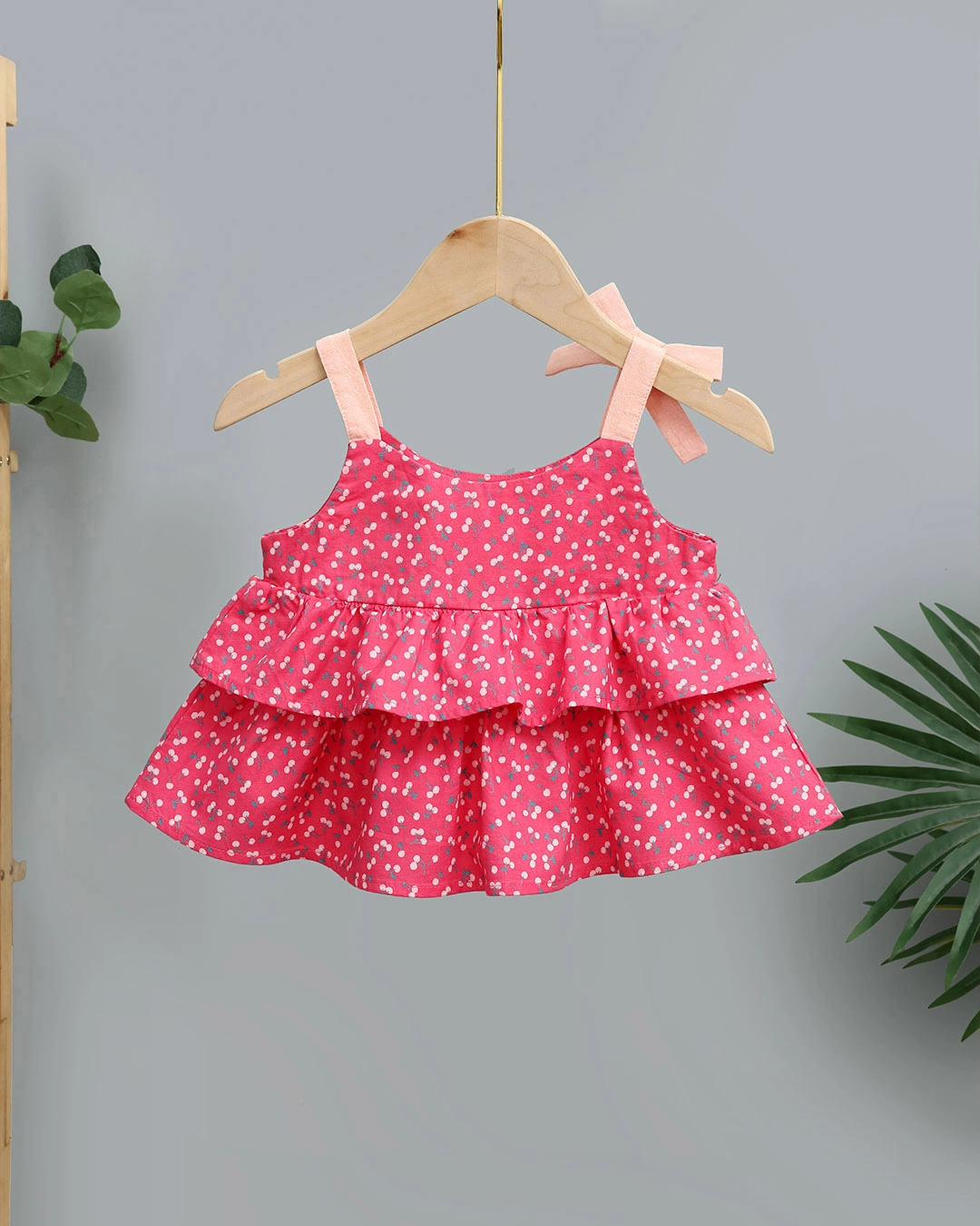 Bộ sát nách bé gái Lullaby NH287V màu hồng - cam 3
