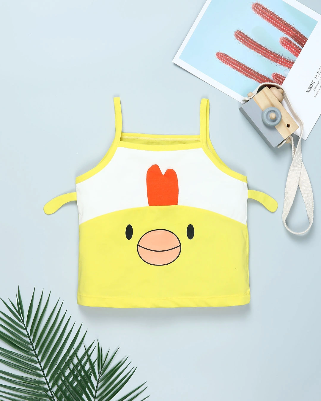 Bộ sát nách bé gái Pony Kids in hình gà con màu trắng - vàng 2