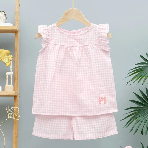 Bộ sát nách bé gái Lullaby NH937R màu trắng - hồng 1