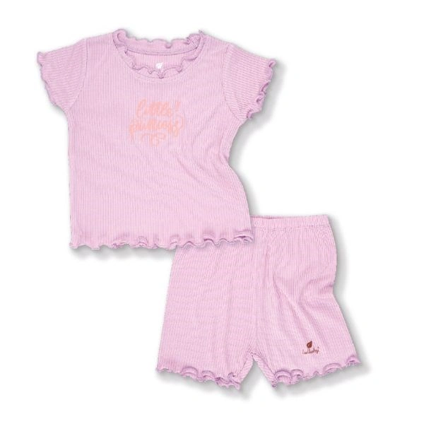 Bộ tay ngắn bé gái Lullaby NH483M màu hồng 3