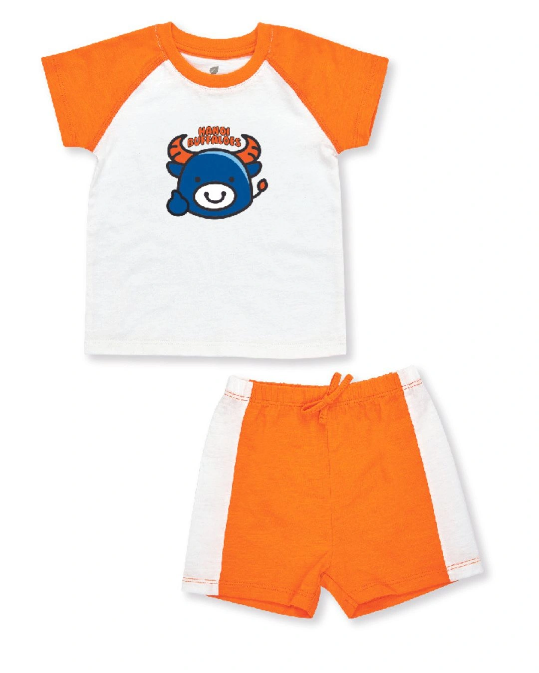 Bộ tay ngắn bé gái Lullaby HNB303M màu trắng - cam 2