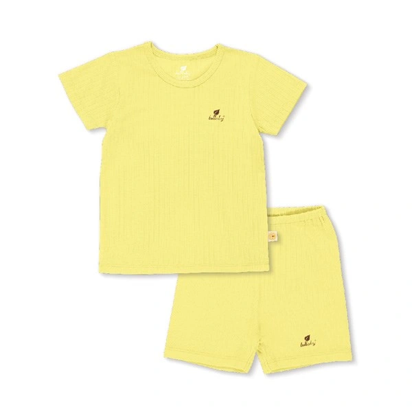 Bộ tay ngắn bé gái Lullaby NH412M màu vàng 1