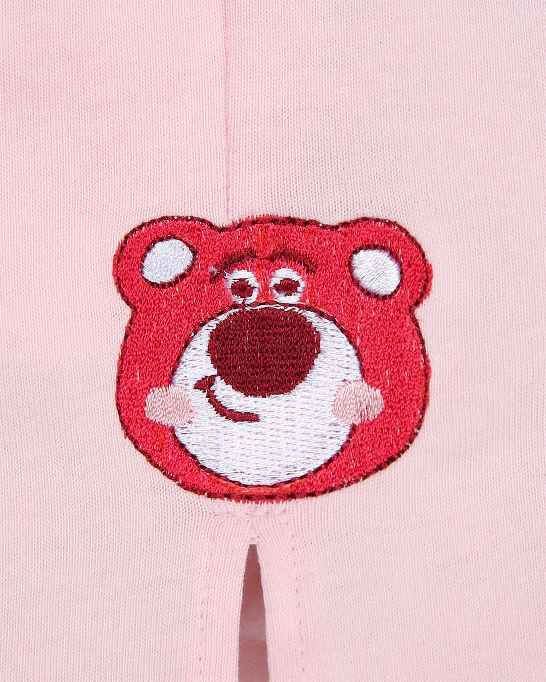 Bộ tay ngắn bé gái Pony Kids thêu gấu Lotso màu trắng - hồng nhạt 12