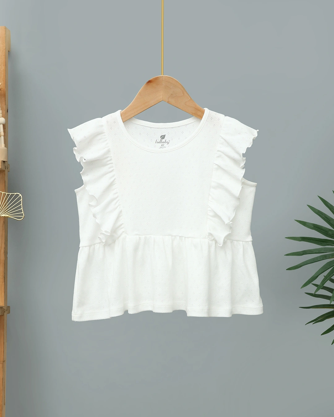 Bộ tay ngắn bé gái Lullaby NH288V màu trắng - xanh navy 3