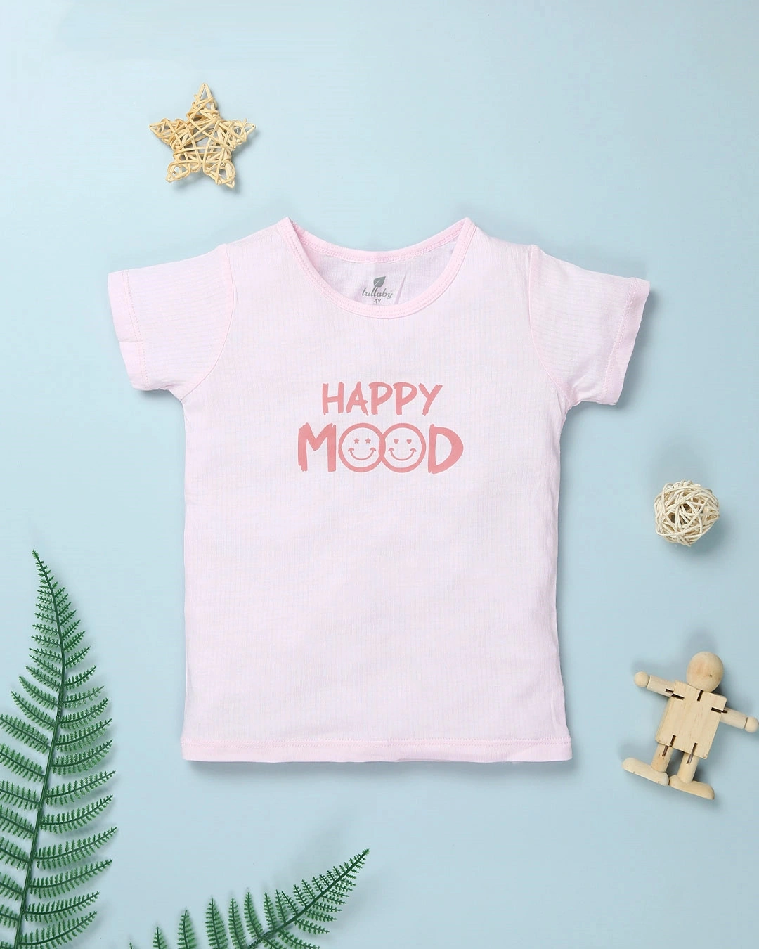 Bộ tay ngắn bé gái Lullaby NH230V màu hồng 2