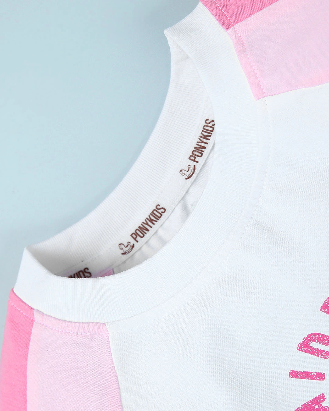 Bộ tay ngắn bé gái Pony Kids in cầu vồng màu trắng - hồng 4