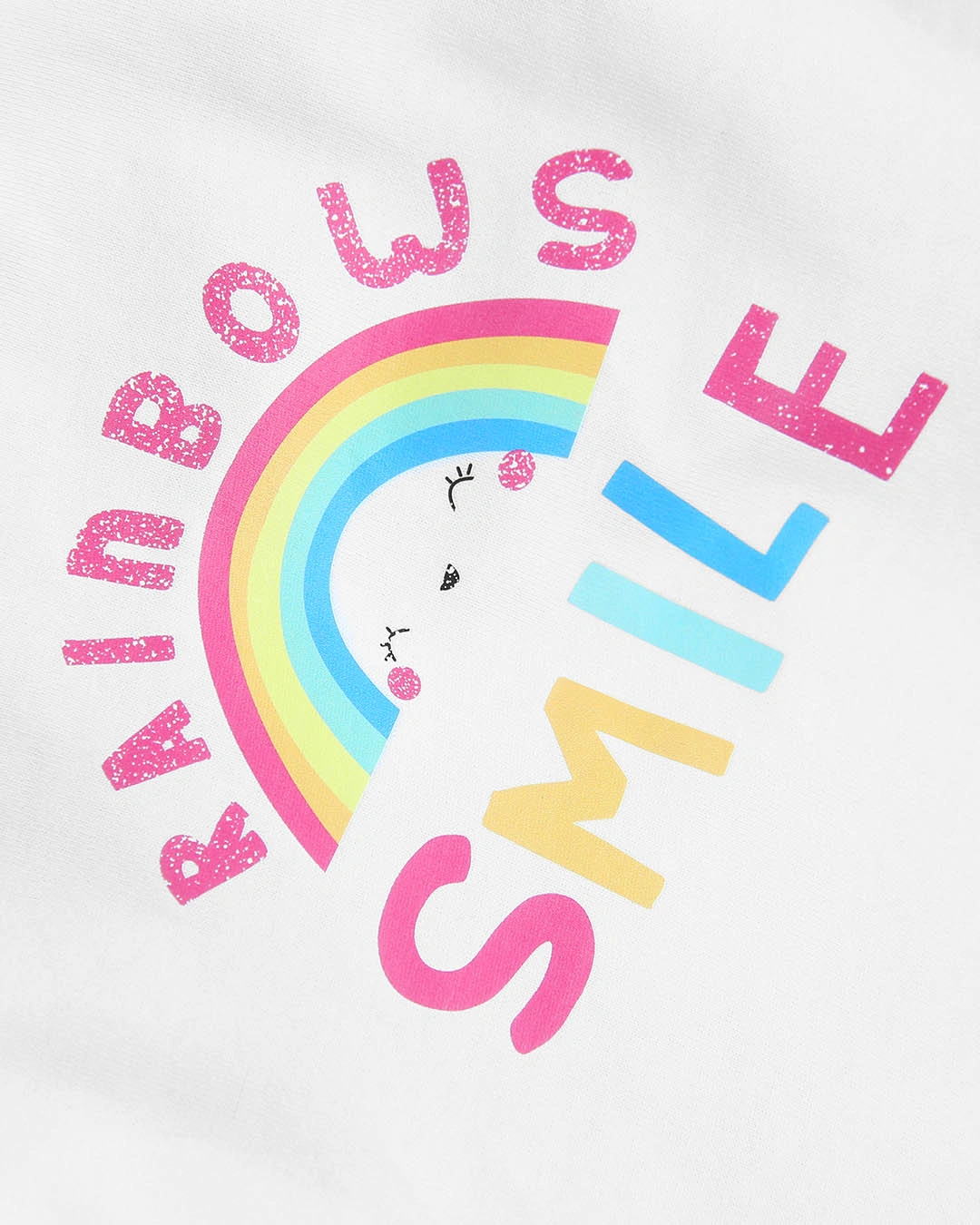 Bộ tay ngắn bé gái Pony Kids in cầu vồng màu trắng - hồng 6