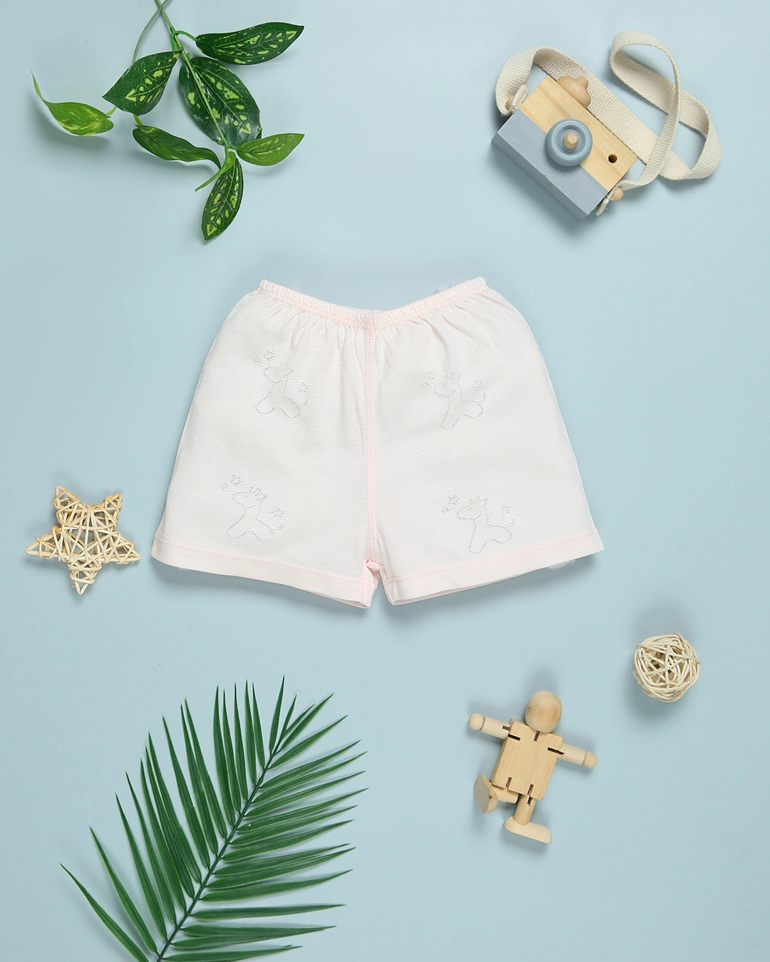 Bộ tay ngắn bé gái Pony Kids cài chéo in gấu màu hồng 7