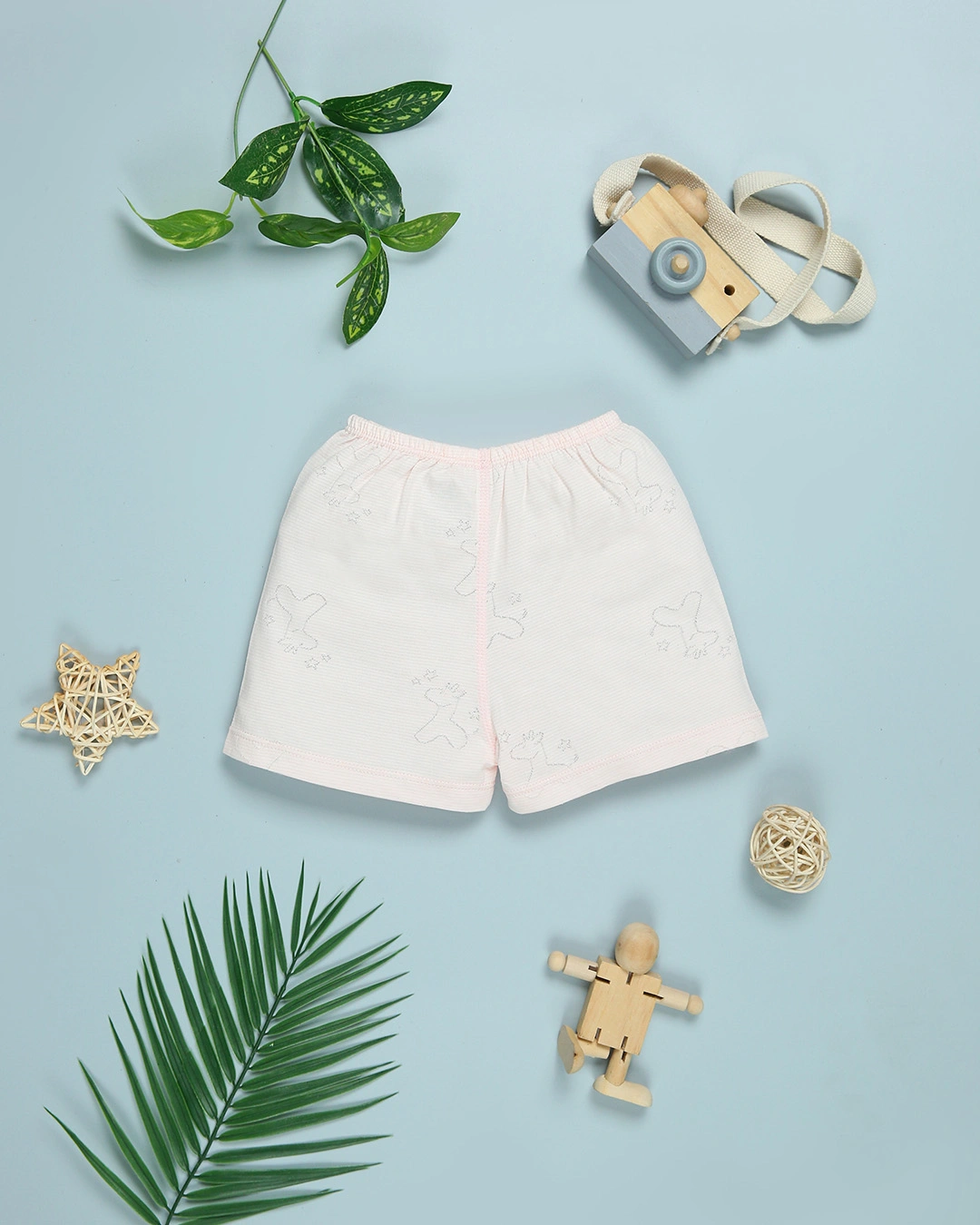 Bộ tay ngắn bé gái Pony Kids cài chéo in gấu màu hồng 8