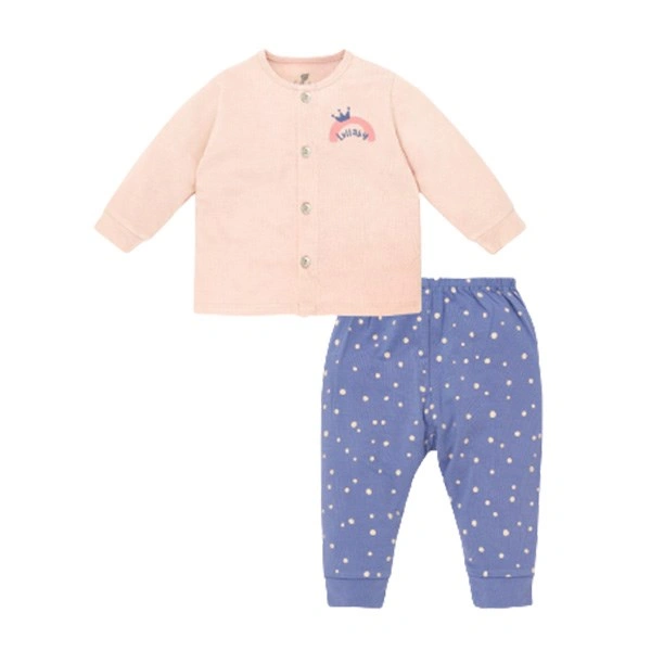 Bộ tay dài bé gái Lullaby NH309M màu hồng nhạt - xanh 1