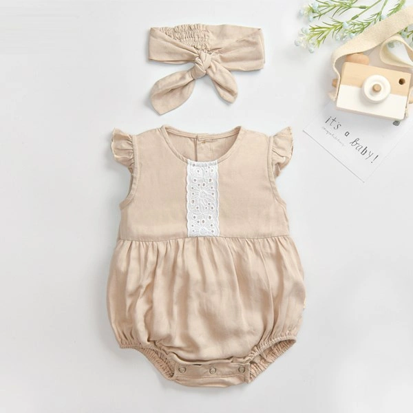 Romper bé gái Haki màu đỏ 3