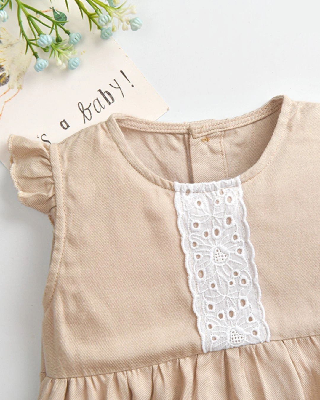 Romper bé gái Haki màu đỏ 4