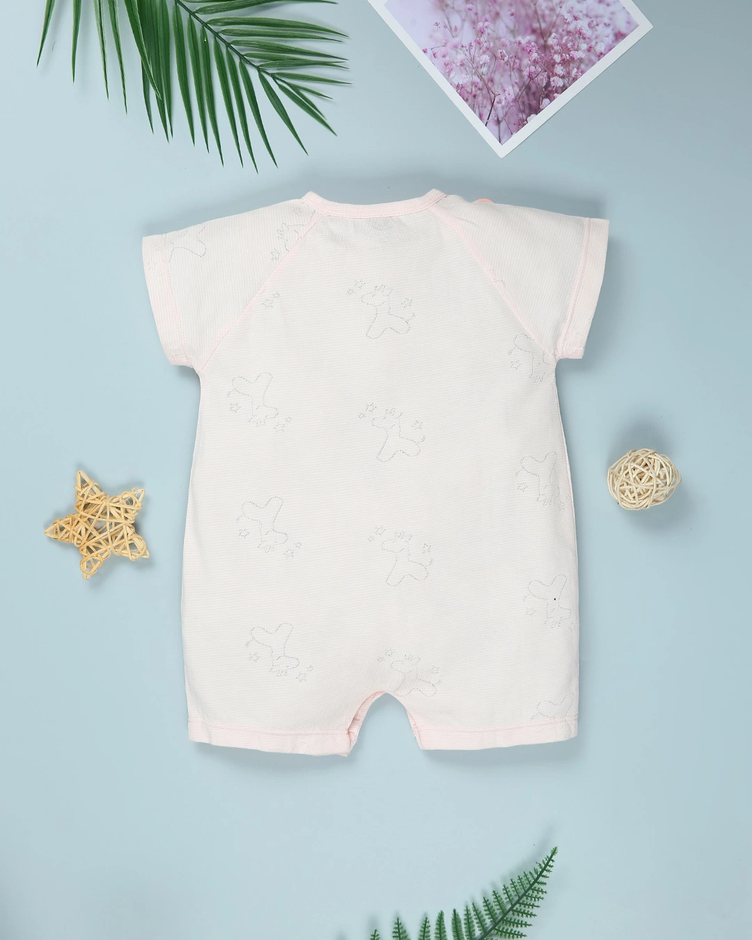 Bodysuit bé gái Pony Kids in gấu màu hồng 2